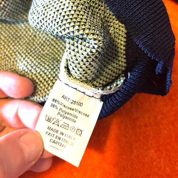 Off white and blue flowers jacquard short sleeves cardigan made in Italy NWT - Picture 6 of 8